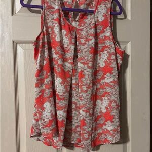 Juicy Couture Coral and White Patterned Tank Top with silver dots on the front.